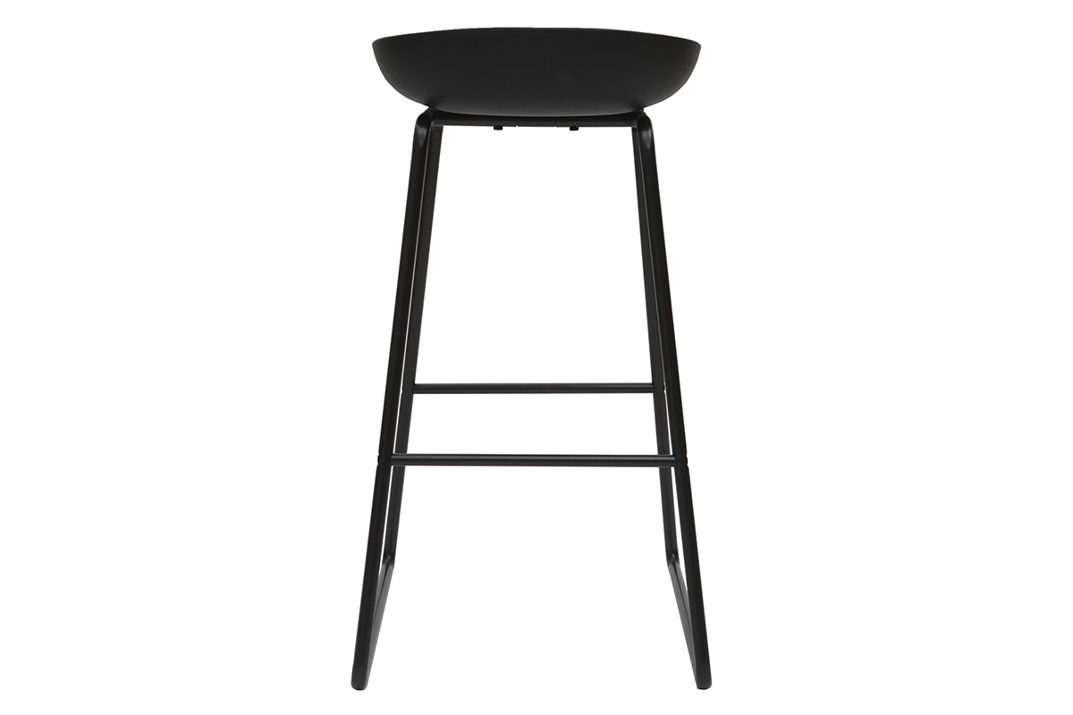 Tabourets de bar design noirs H75 cm (lot de 2) PEBBLE