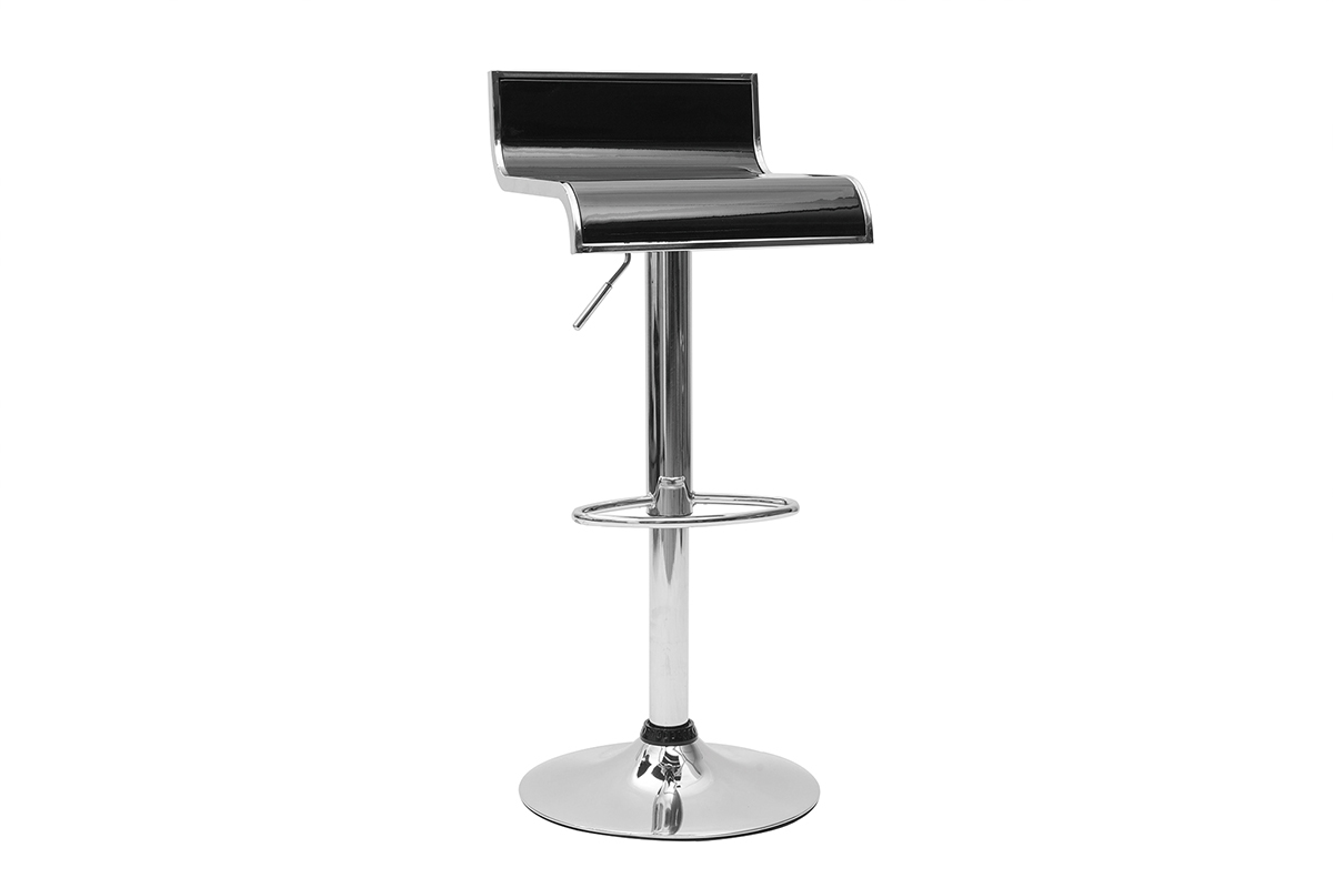 Tabourets de bar design noirs WAVES (lot de 2)