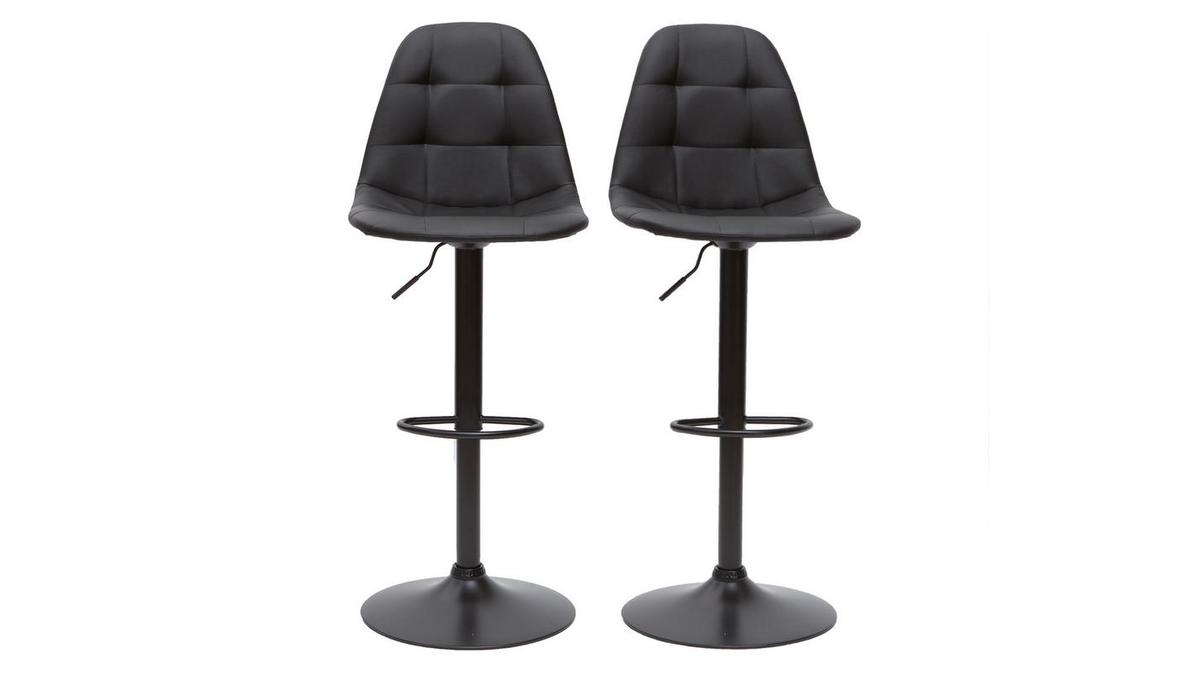 Tabourets de bar design rglables noirs (lot de 2) COX