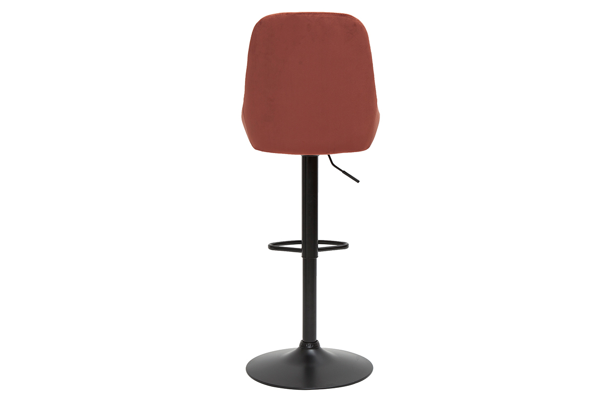 Tabourets de bar design rglables velours rouge tomette (lot de 2) HOLO