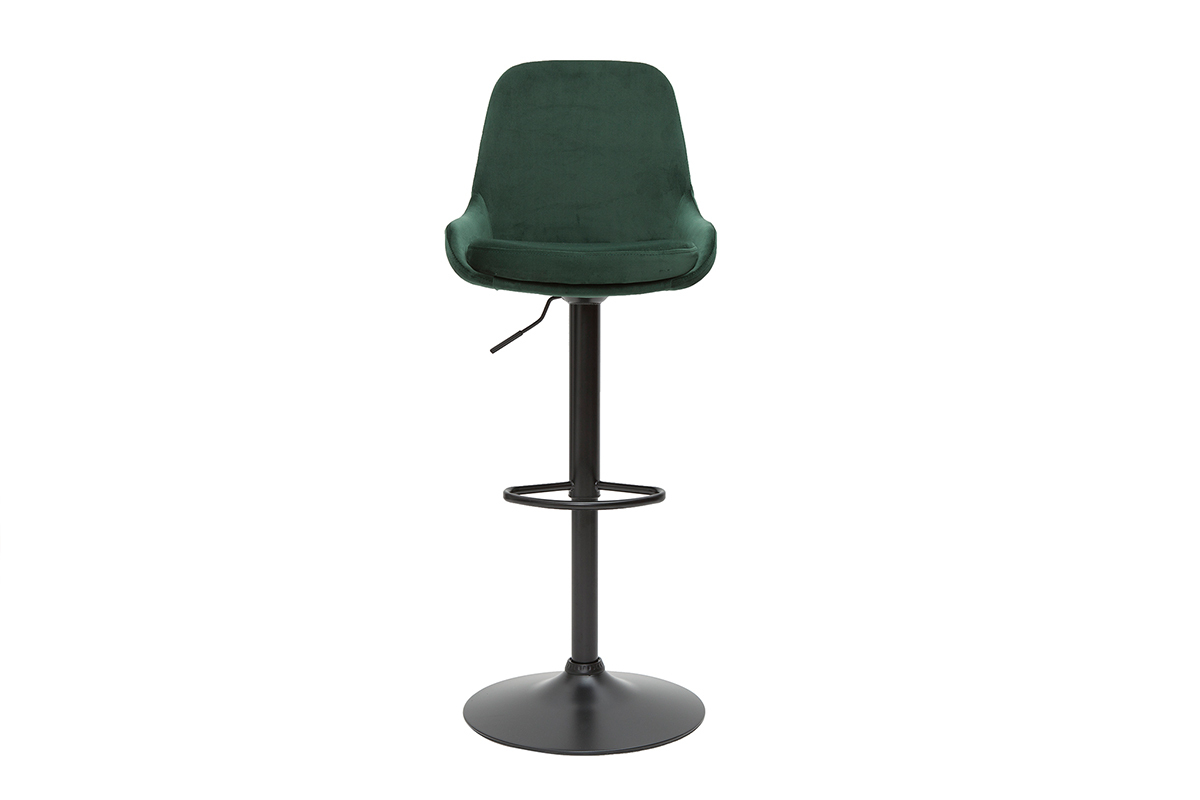 Tabourets de bar design rglables velours vert (lot de 2) HOLO