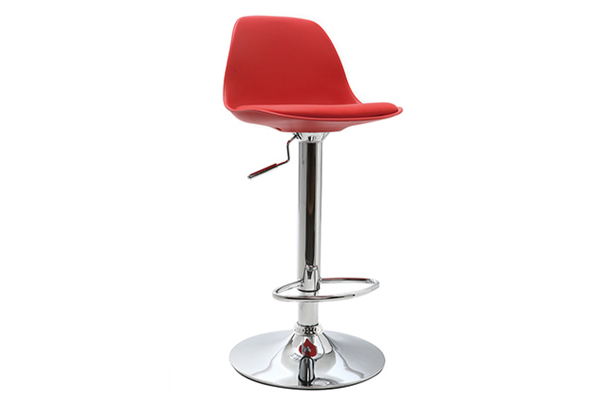 Tabourets de bar design rouges (lot de 2) STEEVY