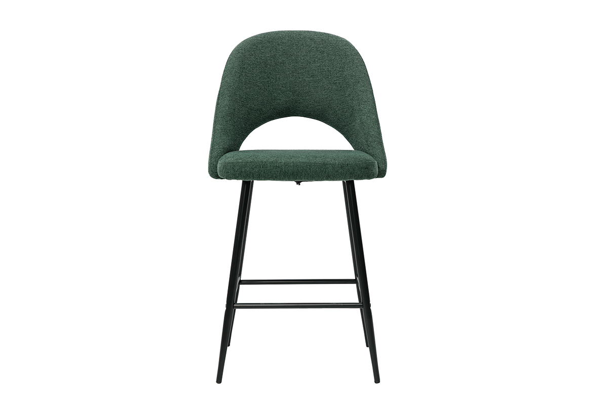 Tabourets de bar en tissu effet velours textur vert H65 cm (lot de 2) COSETTE