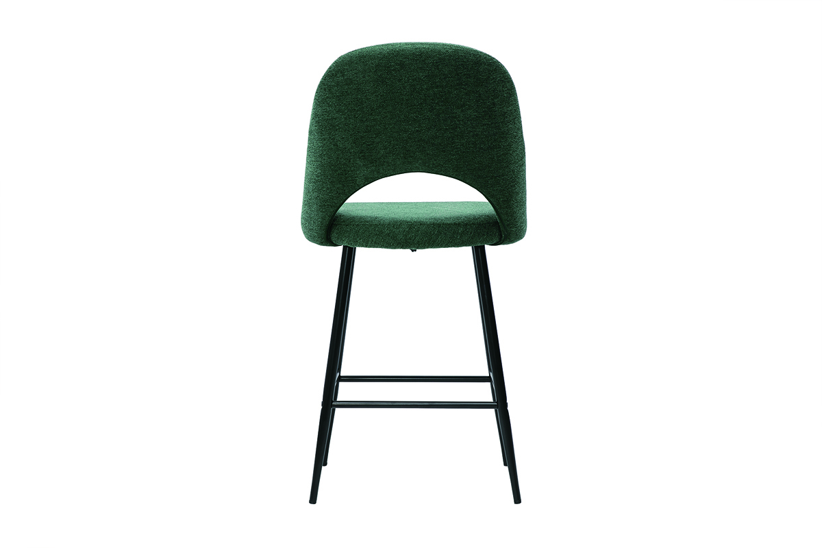 Tabourets de bar en tissu effet velours textur vert H65 cm (lot de 2) COSETTE