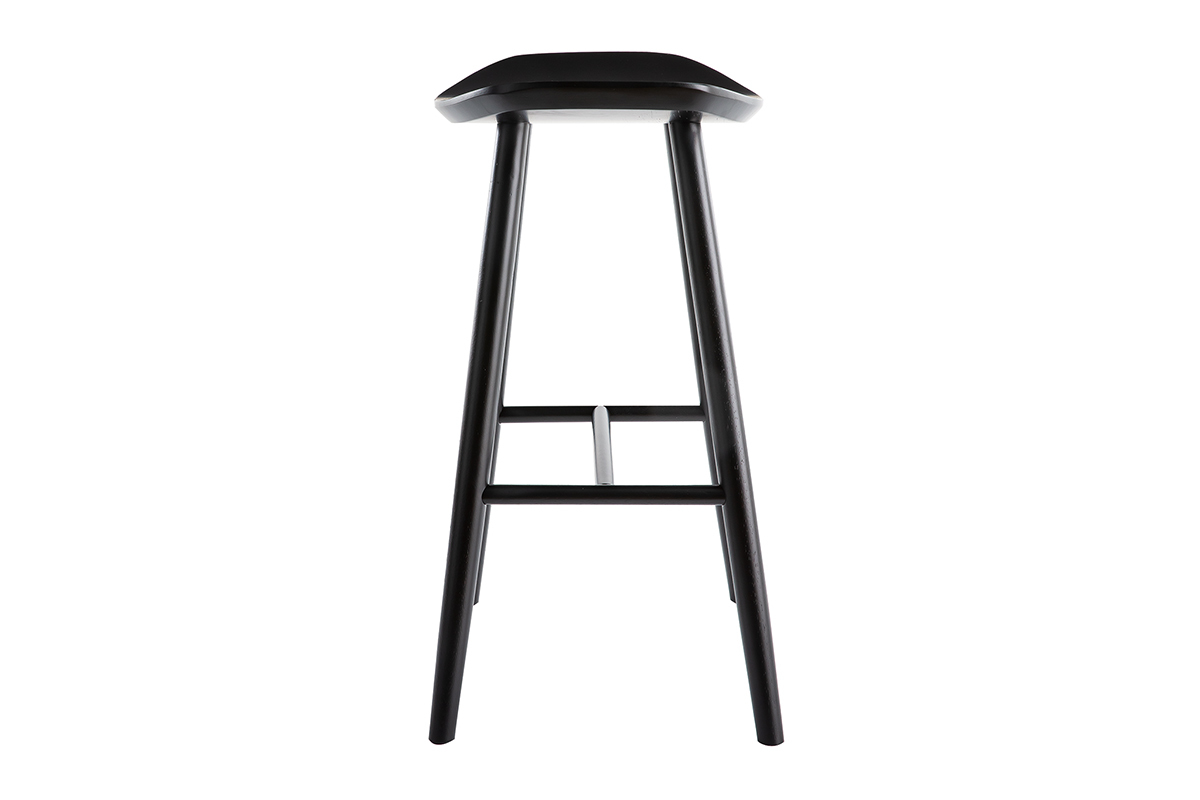 Tabourets de bar noirs H65 cm (lot de 2) DEMORY