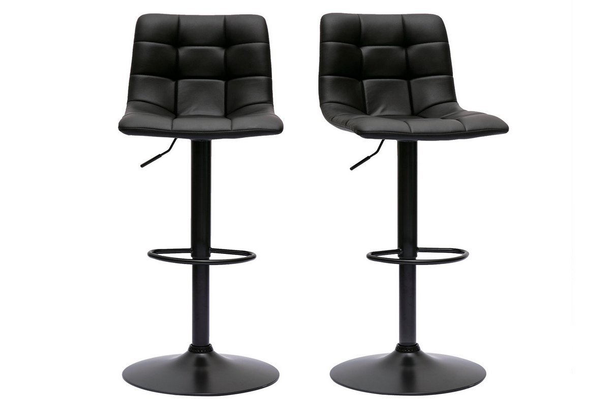 Tabourets de bar rglables design noirs (lot de 2) MAXWELL