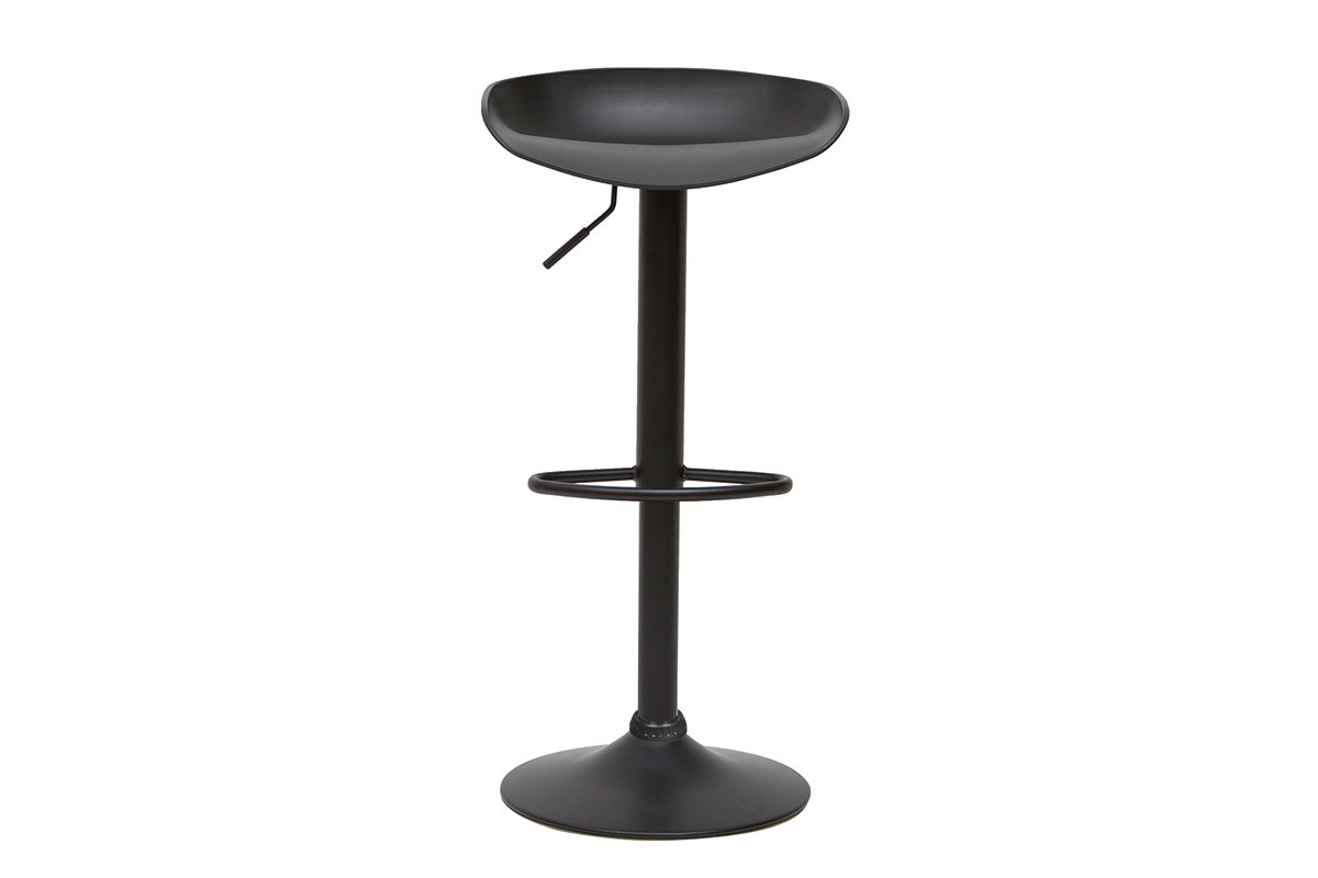 Tabourets de bar rglables design noirs H65 cm (lot de 2) PEBBLE