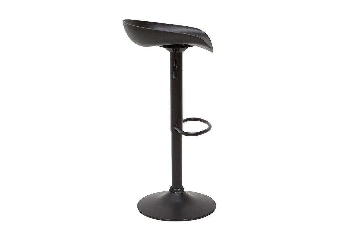 Tabourets de bar rglables design noirs H65 cm (lot de 2) PEBBLE