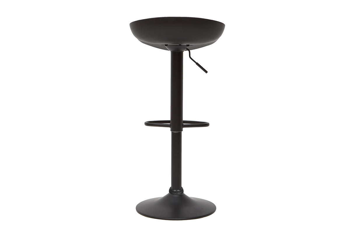 Tabourets de bar rglables design noirs H65 cm (lot de 2) PEBBLE