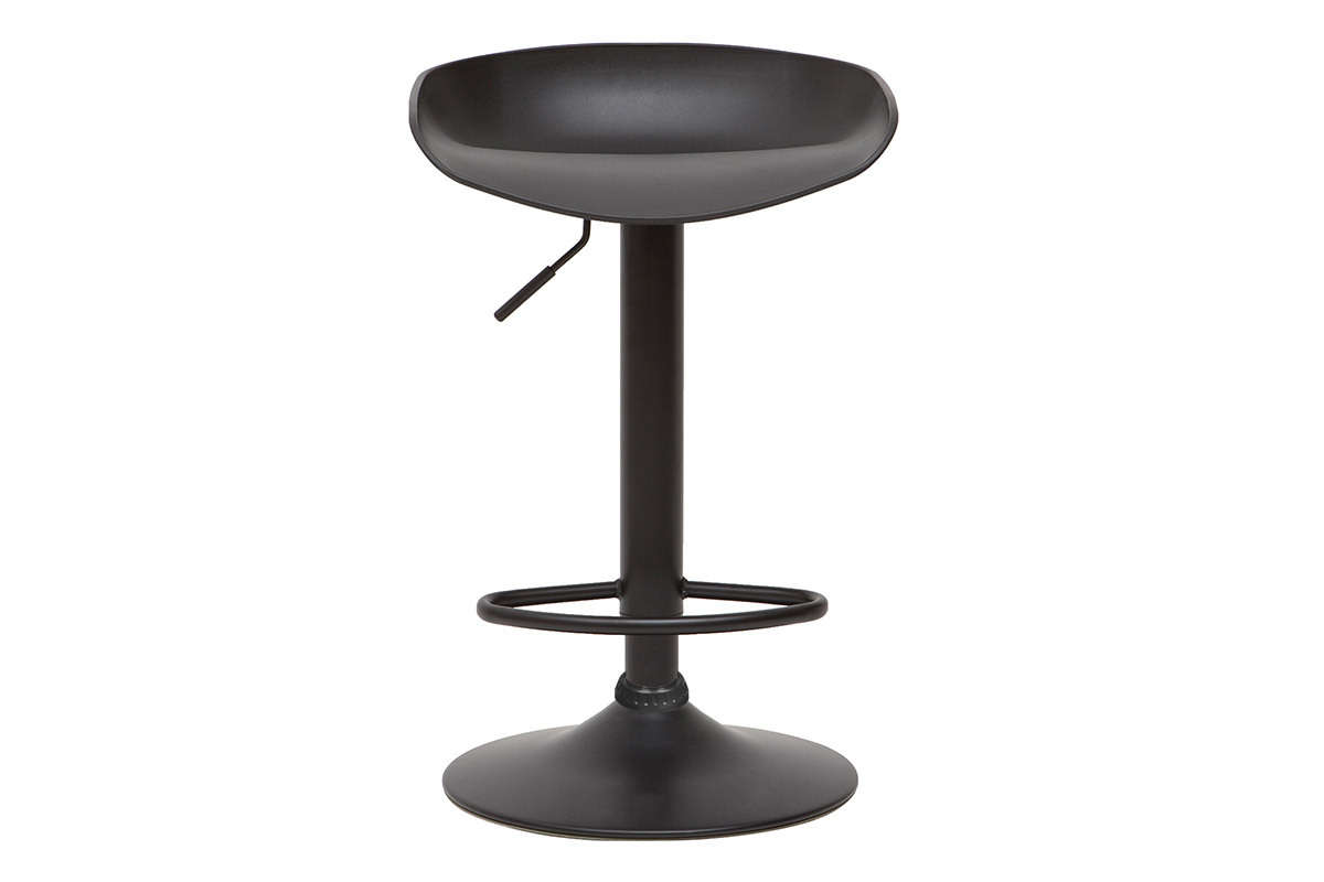 Tabourets de bar rglables design noirs H65 cm (lot de 2) PEBBLE