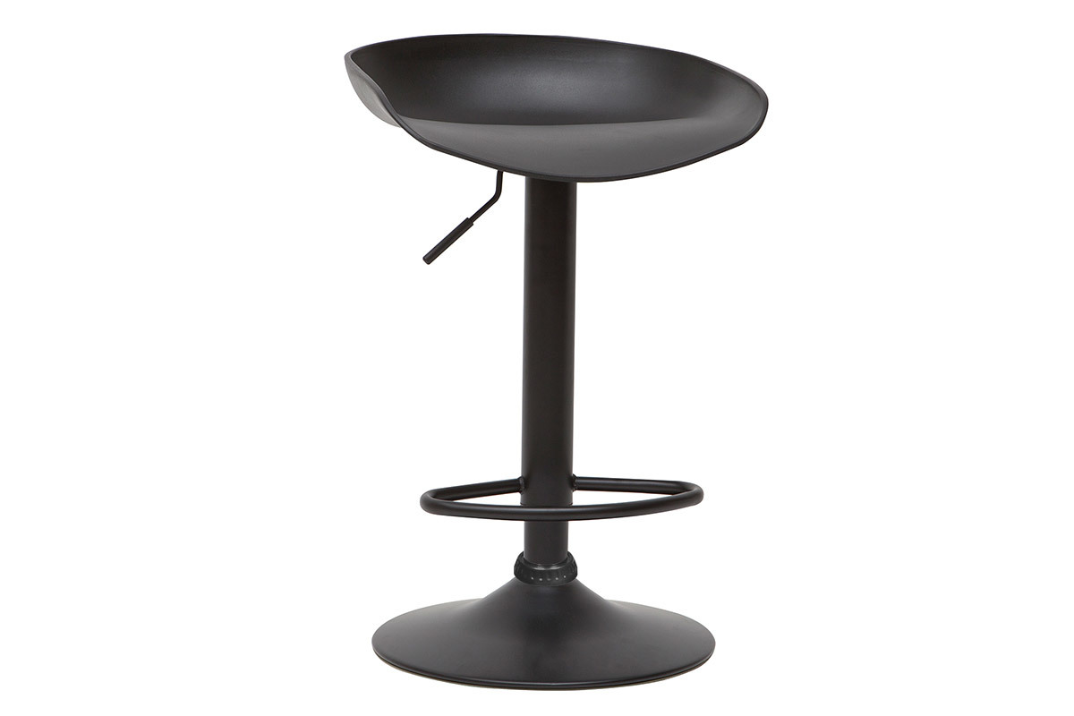 Tabourets de bar rglables design noirs H65 cm (lot de 2) PEBBLE