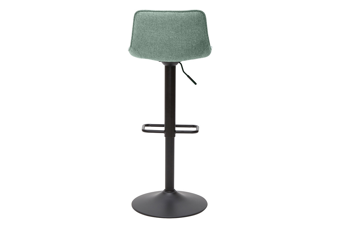 Tabourets de bar rglables en tissu effet velours textur vert cladon et mtal (lot de 2) BOOST