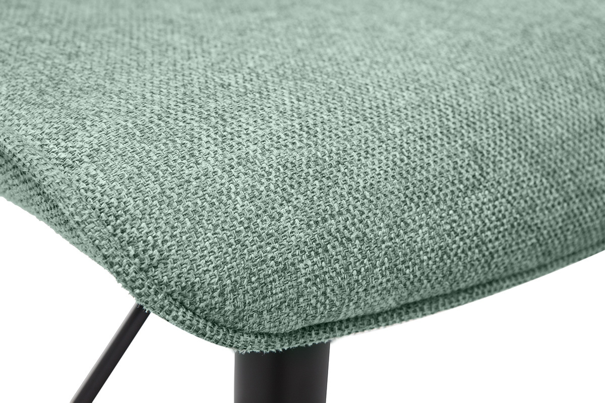 Tabourets de bar rglables en tissu effet velours textur vert cladon et mtal (lot de 2) BOOST