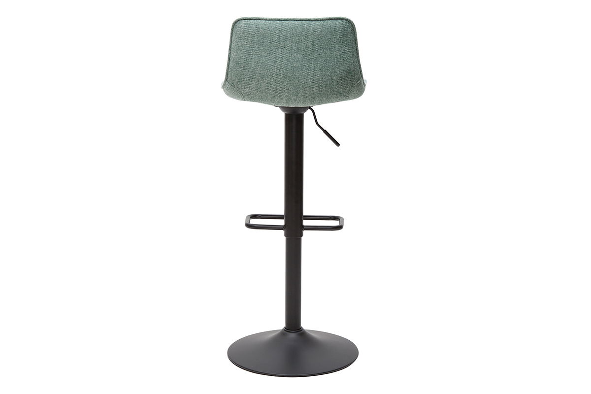 Tabourets de bar rglables en tissu effet velours textur vert cladon et mtal (lot de 2) BOOST