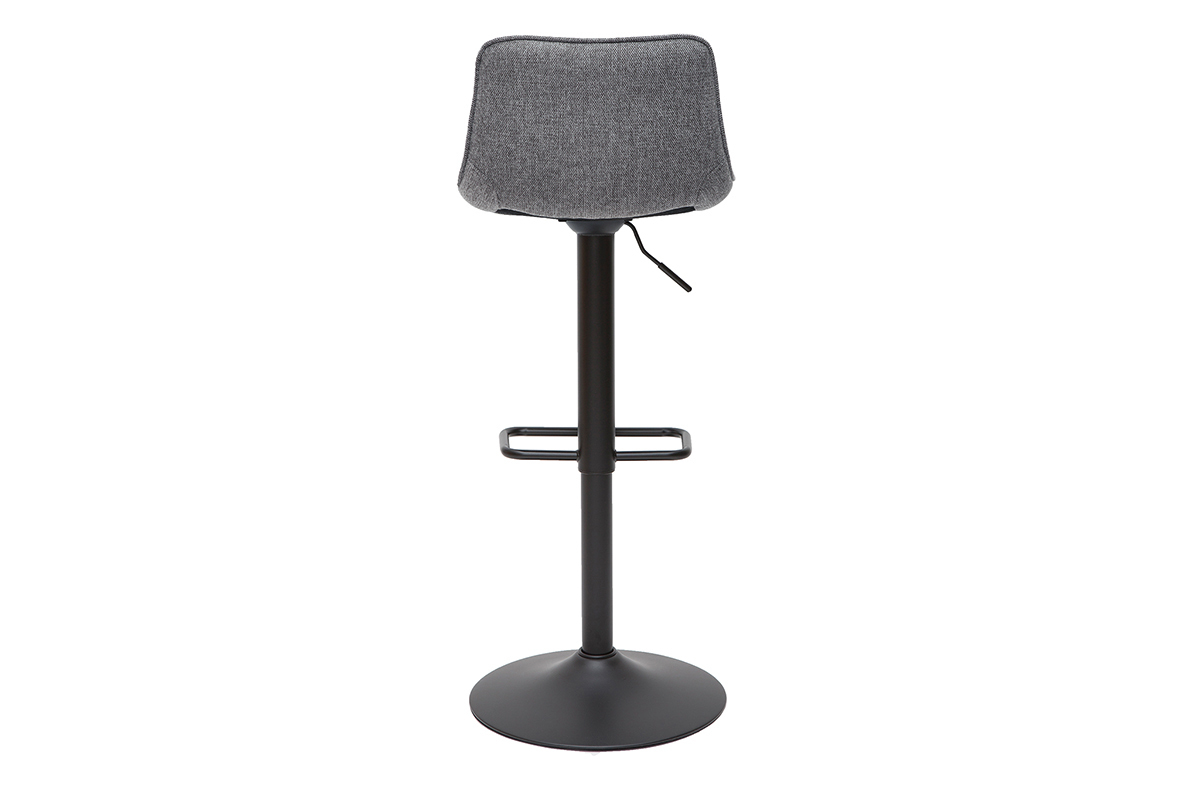 Tabourets de bar rglables pivotants 360 en tissu effet velours textur gris et mtal (lot de 2) BOOST