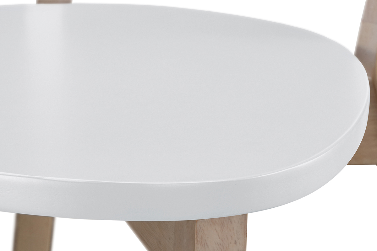 Tabourets de bar scandinaves blanc et bois 75 cm (lot de 2) LEENA