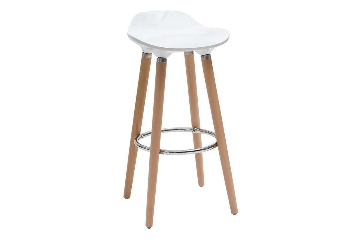 Tabourets de bar scandinaves blancs (lot de 2) GILDA