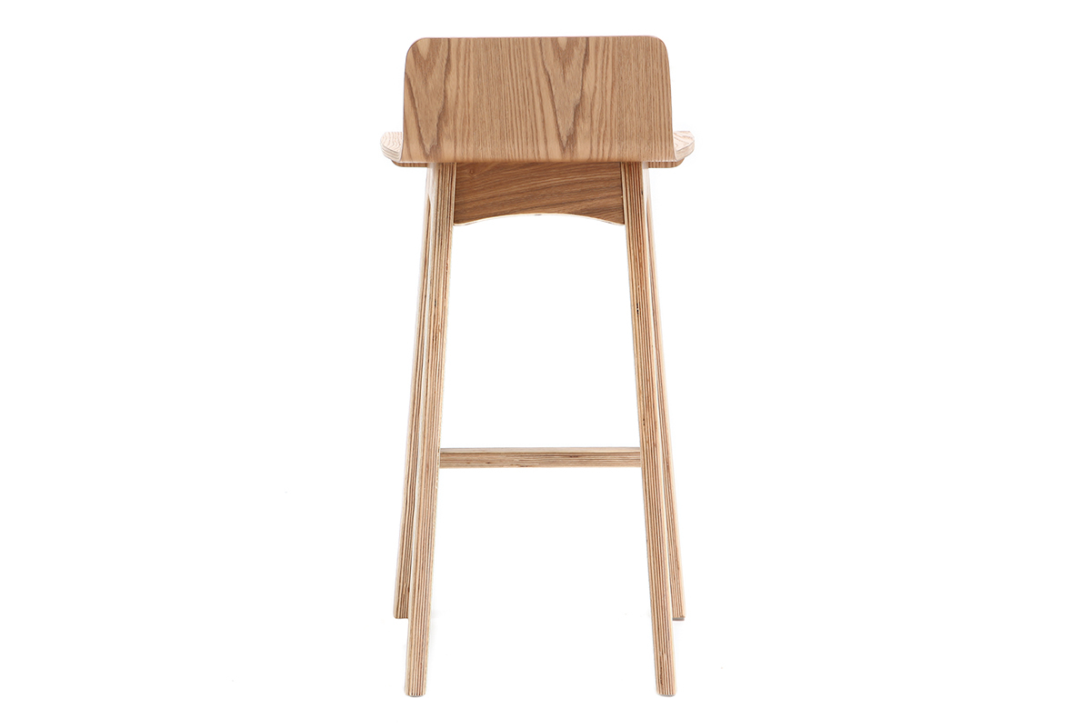 Tabourets de bar scandinaves bois clair H65 cm (lot de 2) BALTIK