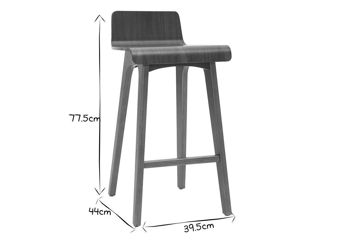 Tabourets de bar scandinaves bois clair H65 cm (lot de 2) BALTIK