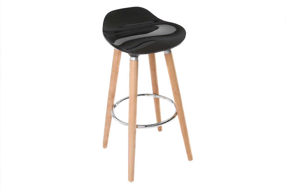 Tabourets de bar scandinaves noirs (lot de 2) GILDA