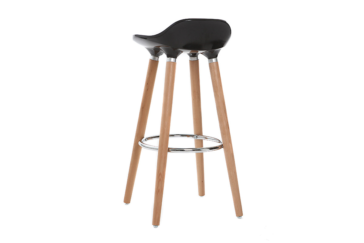 Tabourets de bar scandinaves noirs (lot de 2) GILDA