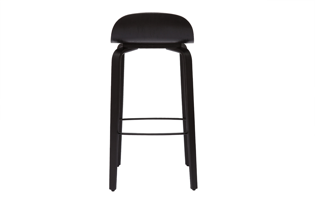 Tabourets de bar vintage bois noir H68 cm (lot de 2) OBRA