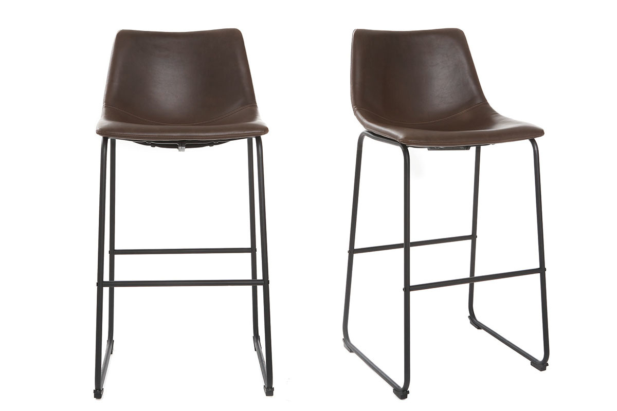 Tabourets de bar vintage marron 73 cm (lot de 2) NEW ROCK