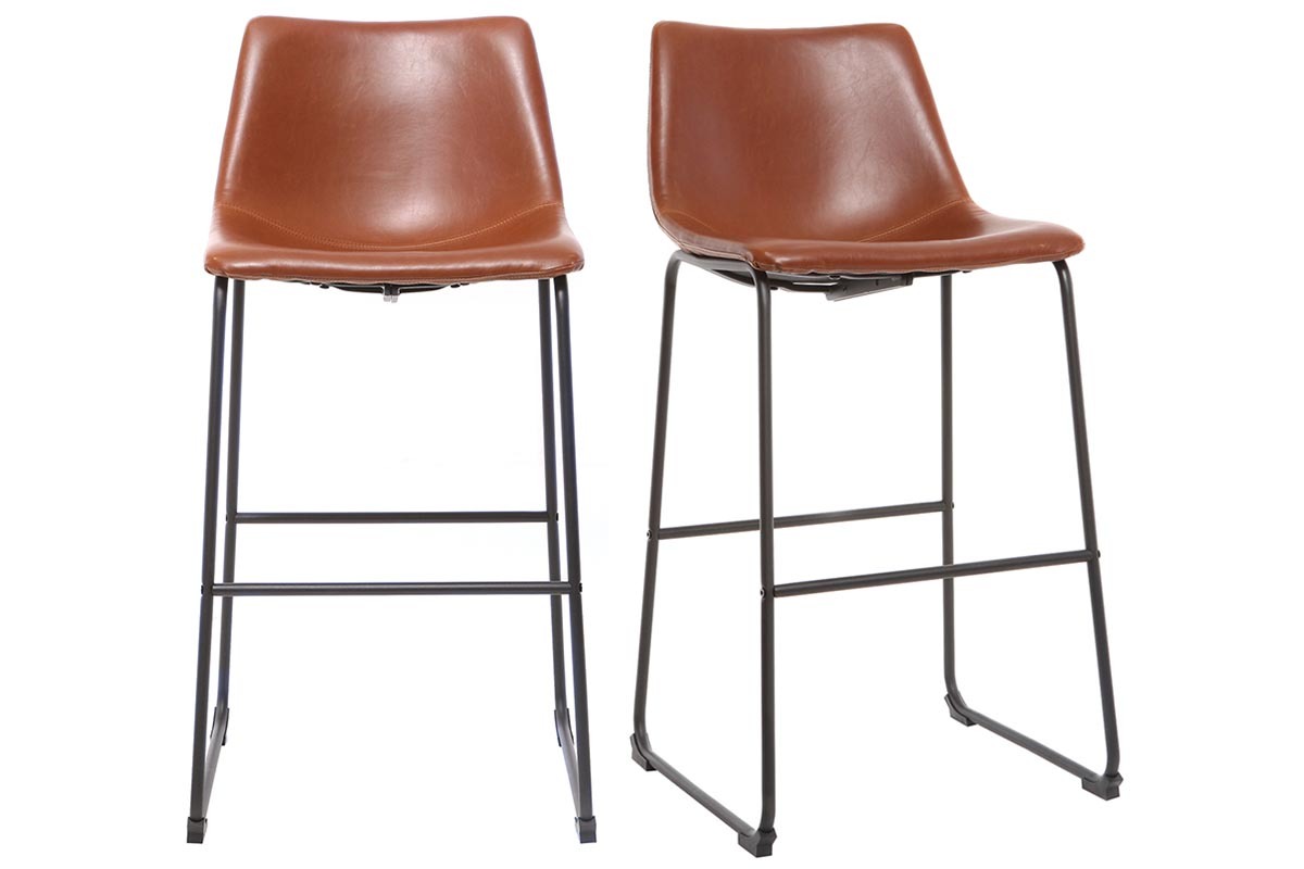 Tabourets de bar vintage marron clair 73 cm (lot de 2) NEW ROCK