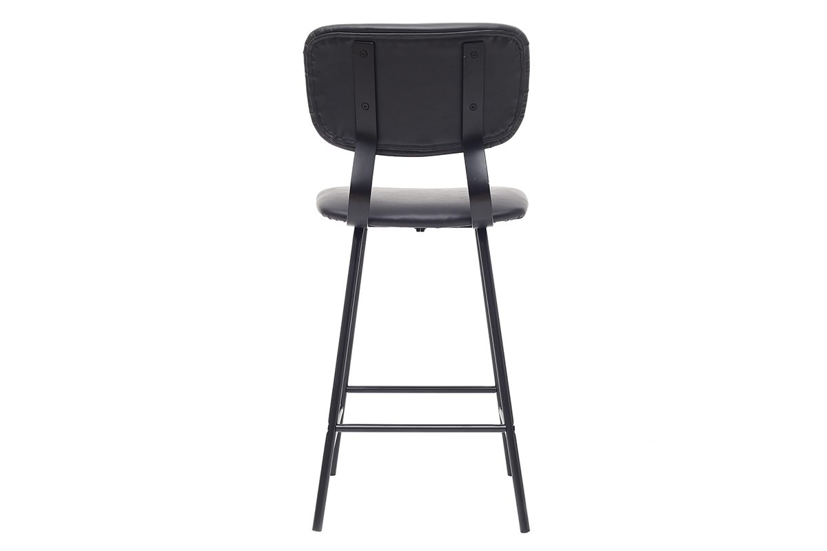 Tabourets de bar vintage noir avec pieds mtal 65cm (lot de 2) LAB