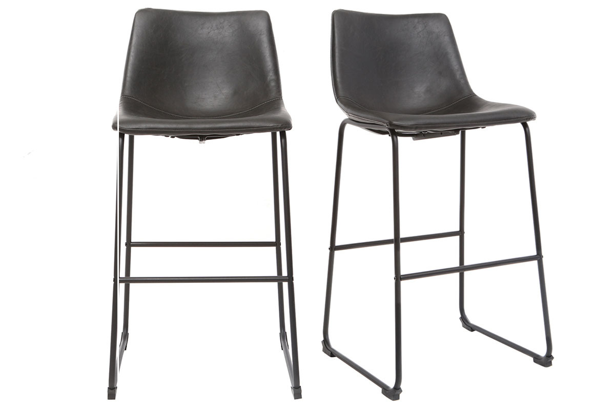 Tabourets de bar vintage noirs 73 cm (lot de 2) NEW ROCK