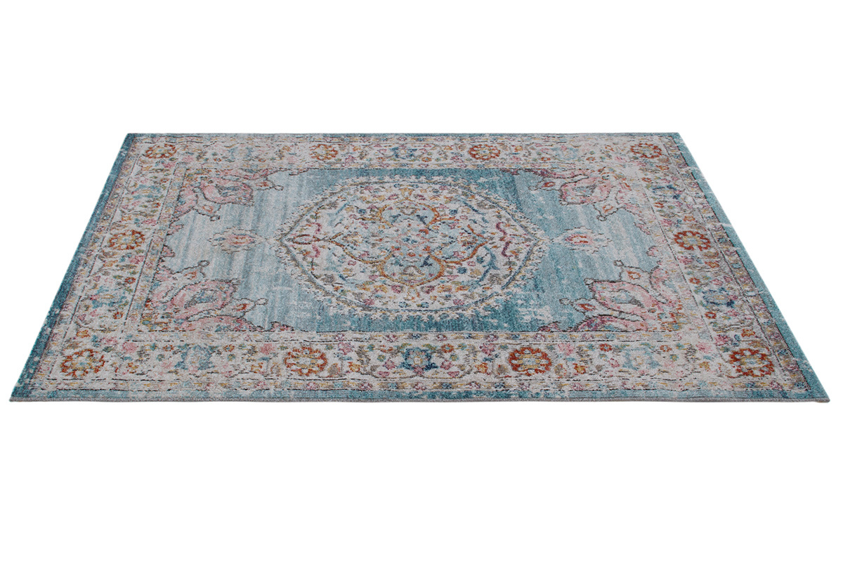 Tapis bleu  motif multicolore 160 x 230 cm TAET