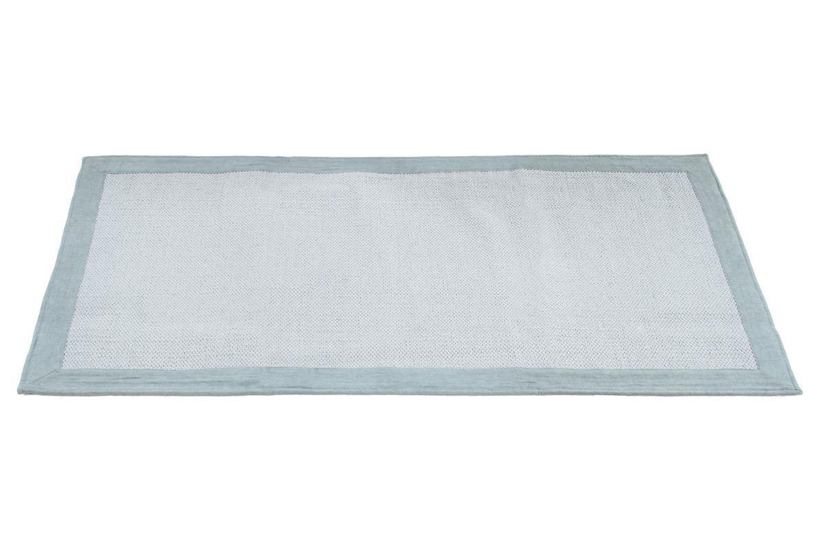 Tapis de couloir en coton bleu perle 60 x 200 cm ASTER