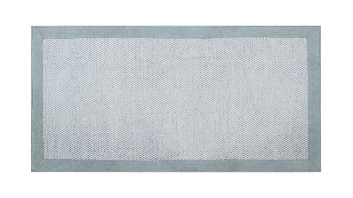 Tapis de couloir en coton bleu perle 60 x 200 cm ASTER