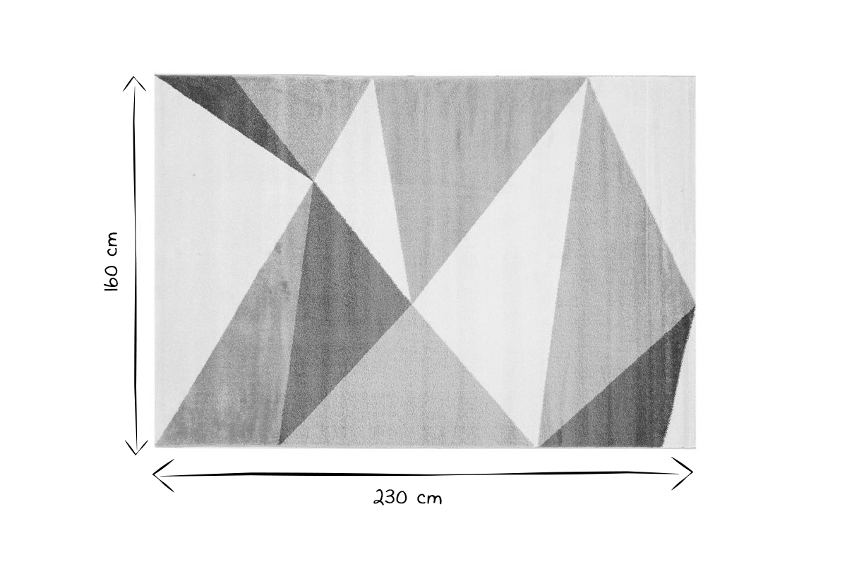 Tapis design blanc, beige et gris 160 x 230 cm TAPEZI