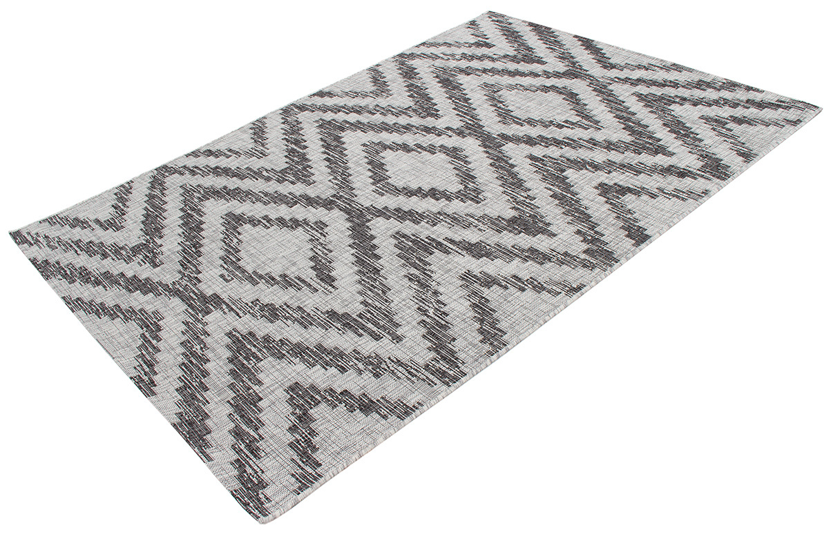 Tapis d'extrieur  motif gomtrique gris 160 x 230 cm LUDI