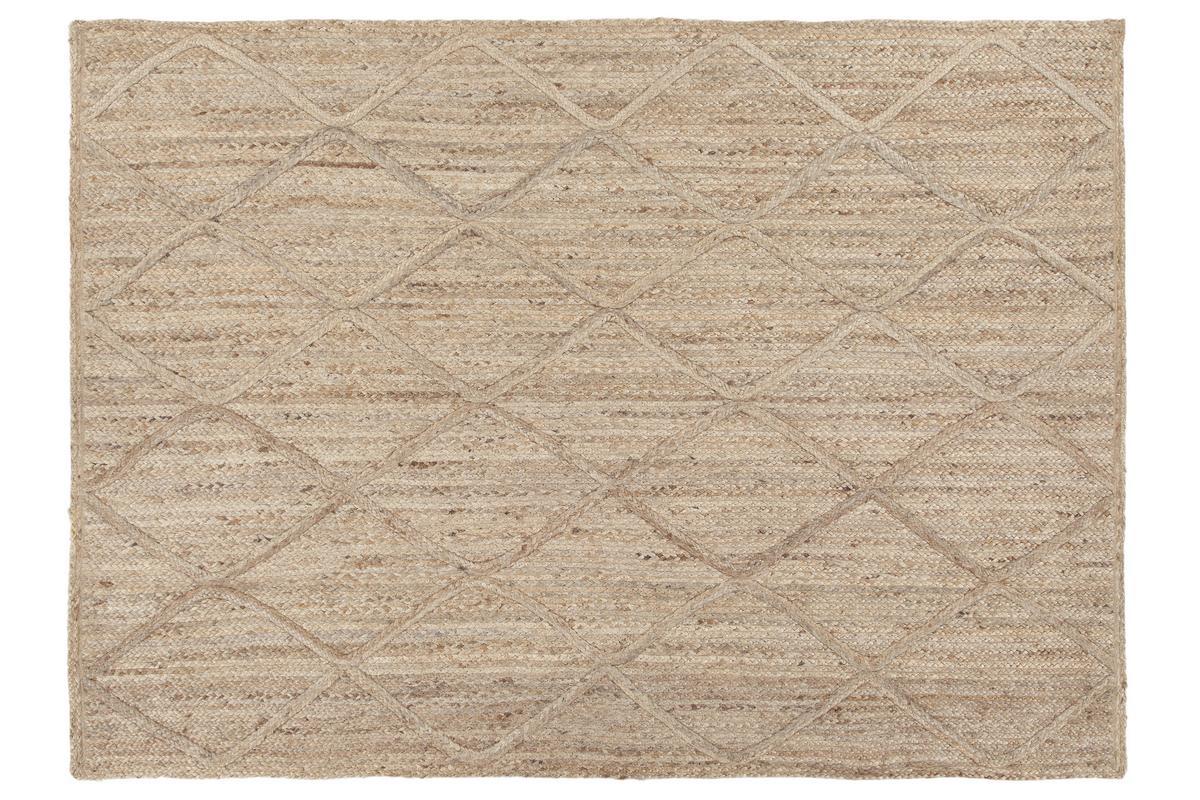 Tapis en jute tiss main avec motifs losanges 160 x 230 cm RAFI