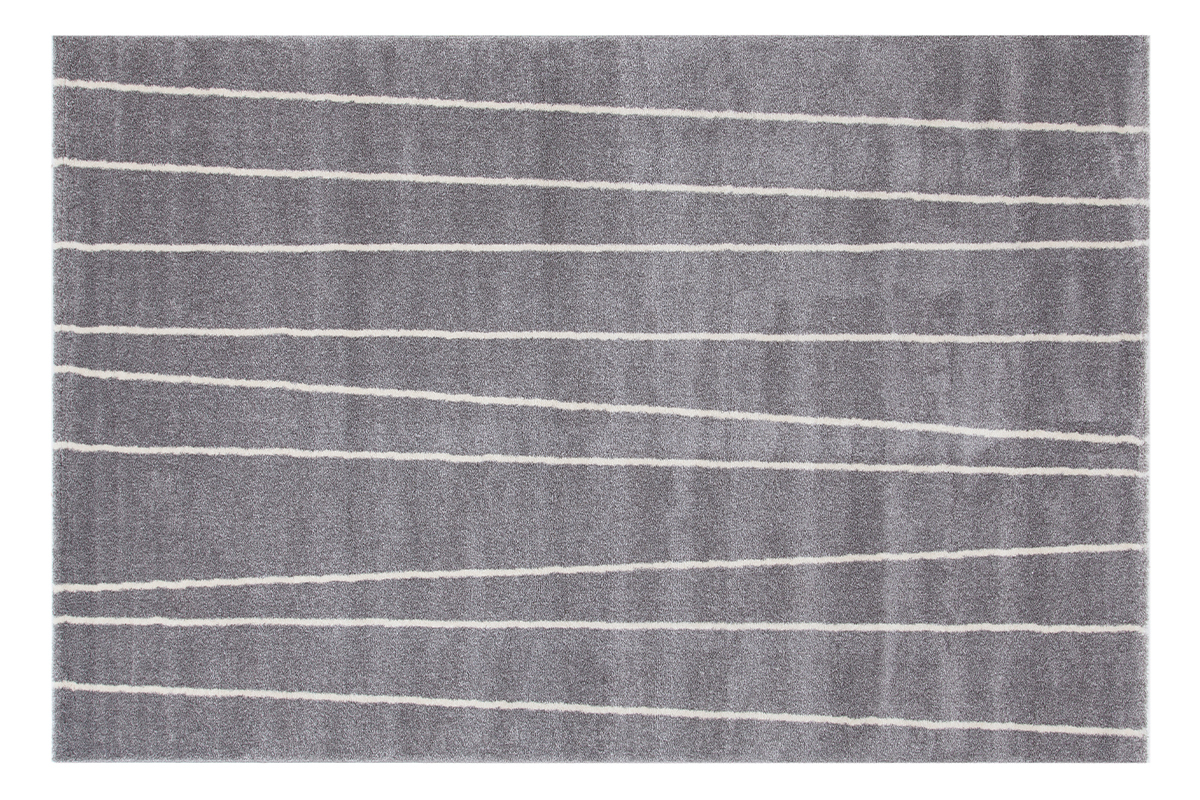 Tapis ray gris et blanc 160 x 230 cm LINE