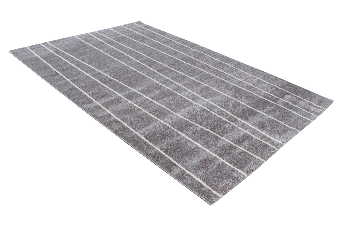 Tapis ray gris et blanc 160 x 230 cm LINE