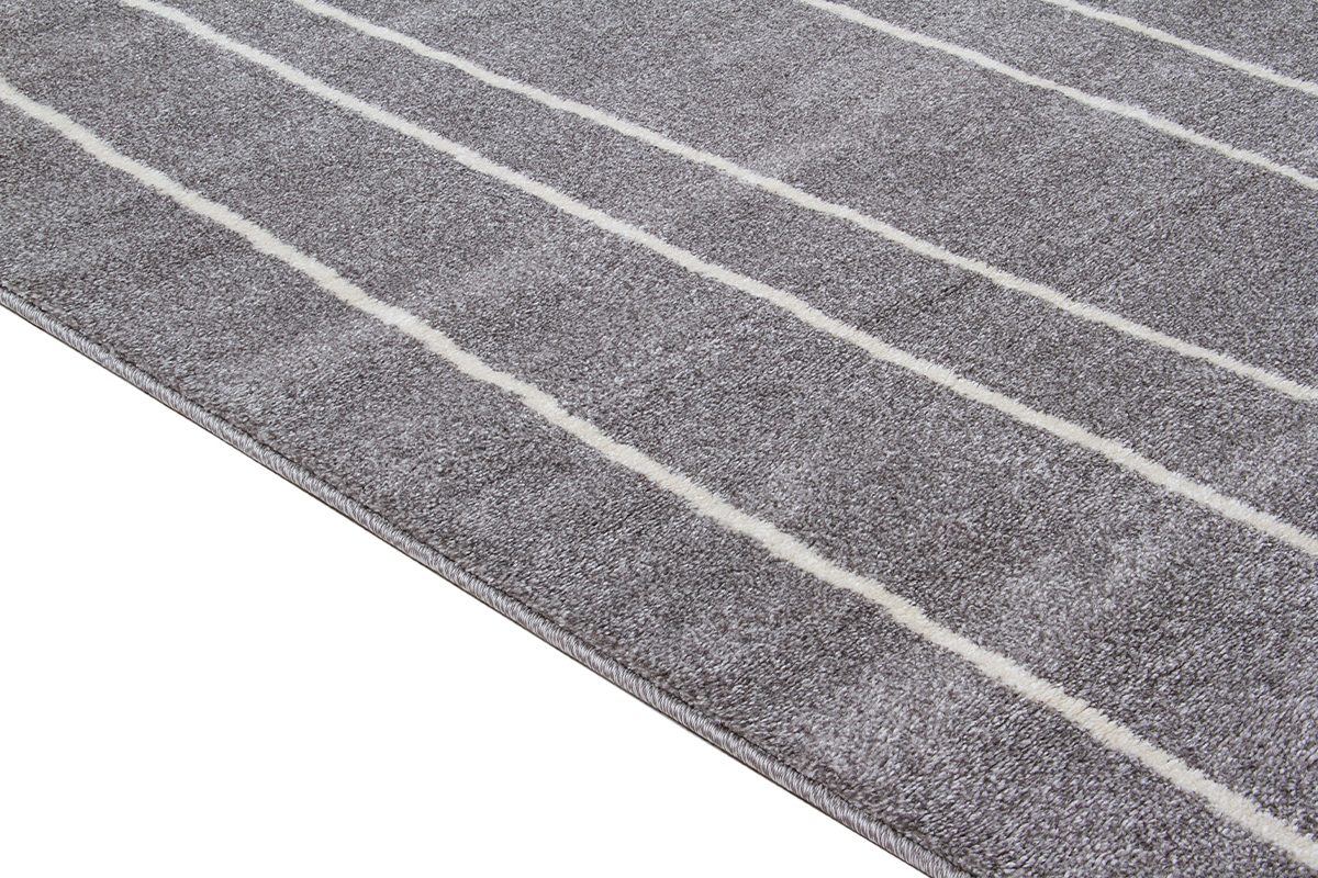 Tapis ray gris et blanc 160 x 230 cm LINE