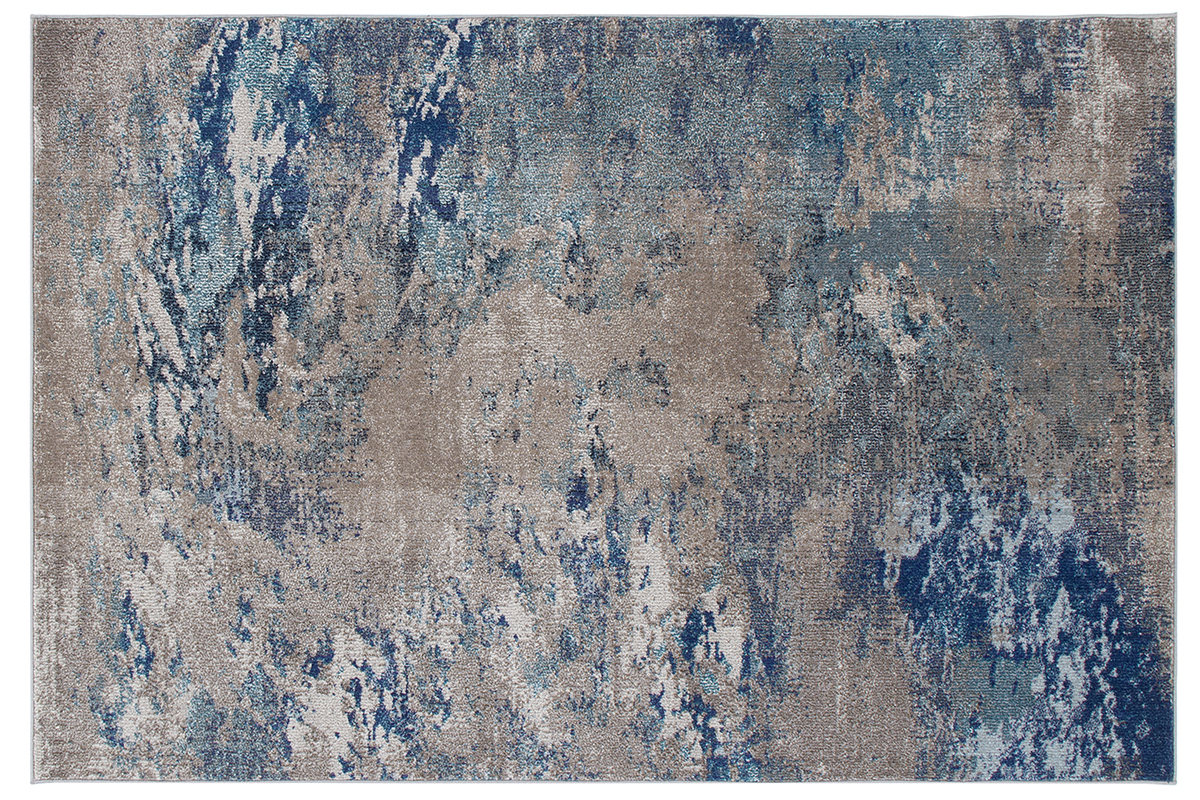 Tapis rectangulaire  motif abstrait bleu 160 x 230 cm CAPS