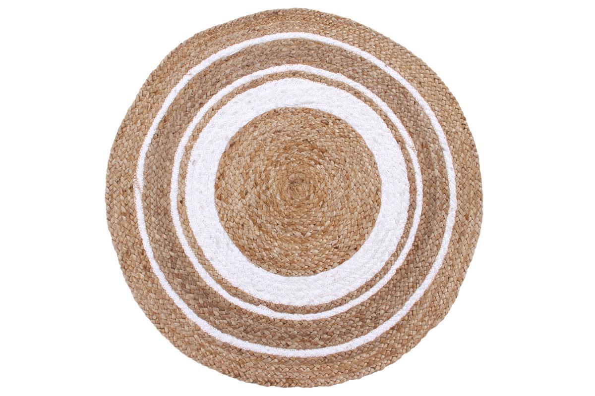 Tapis rond en jute naturel tiss main D120 cm SANTO