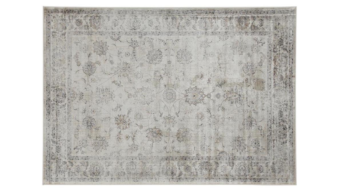 Tapis vintage en viscose avec motifs gris 160 x 230 cm RYAD