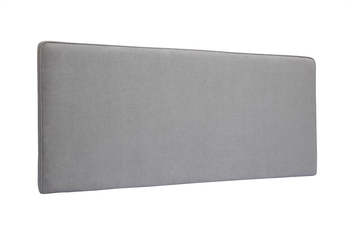 Tte de lit  suspendre en tissu effet velours gris L180 cm LILY