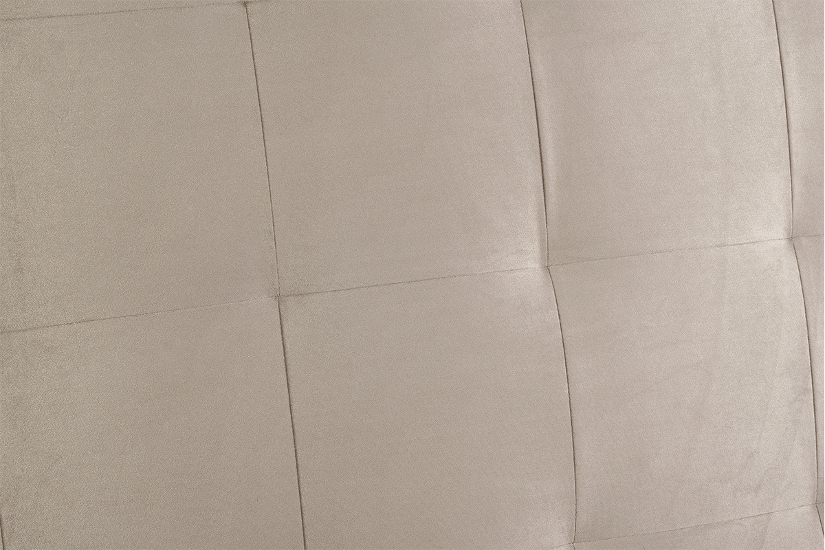 Tte de lit capitonne en tissu velours taupe L140 cm HALCIONA