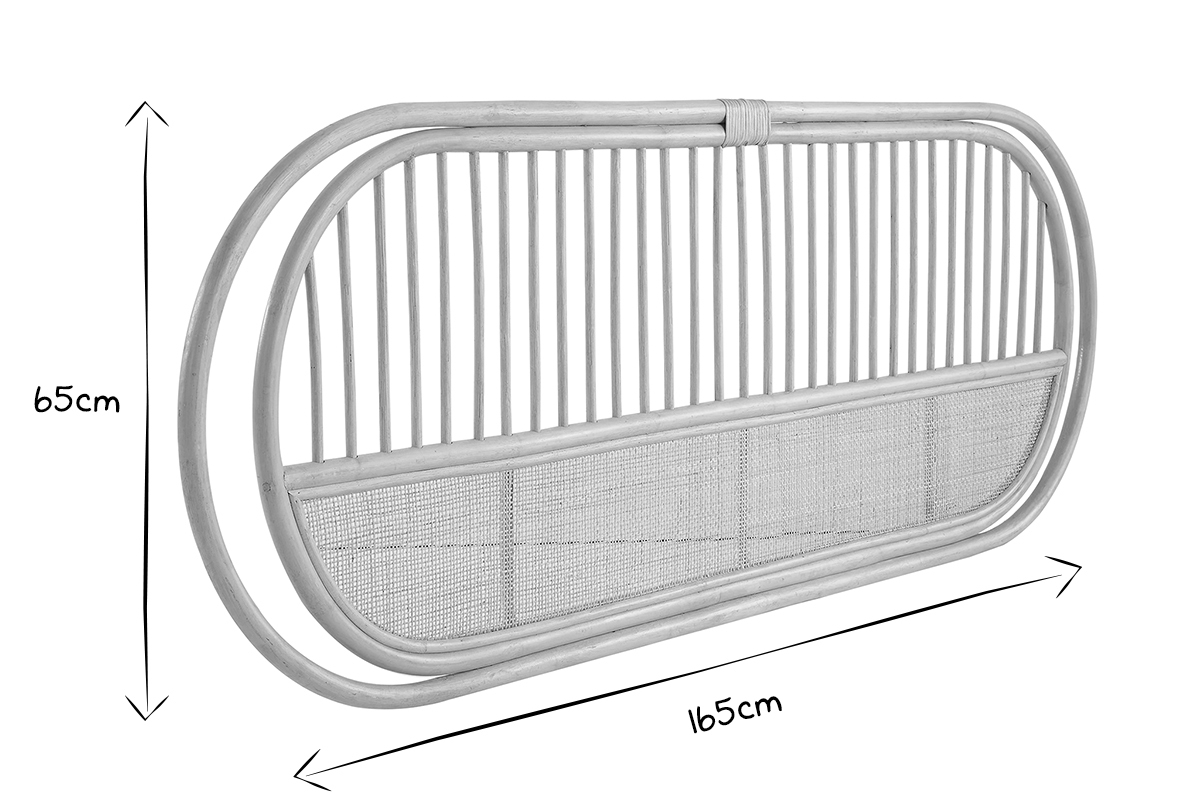 Tte de lit dco en rotin et cannage L165 cm SYBILLE