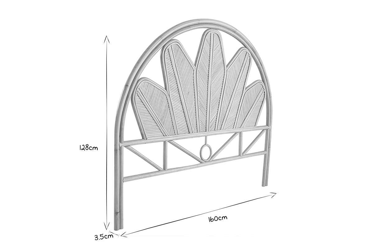 Tte de lit dco en rotin L160 cm NALAH