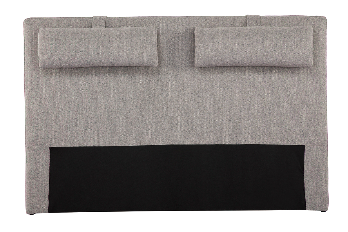 Tte de lit en tissu gris clair L170 cm LORRY