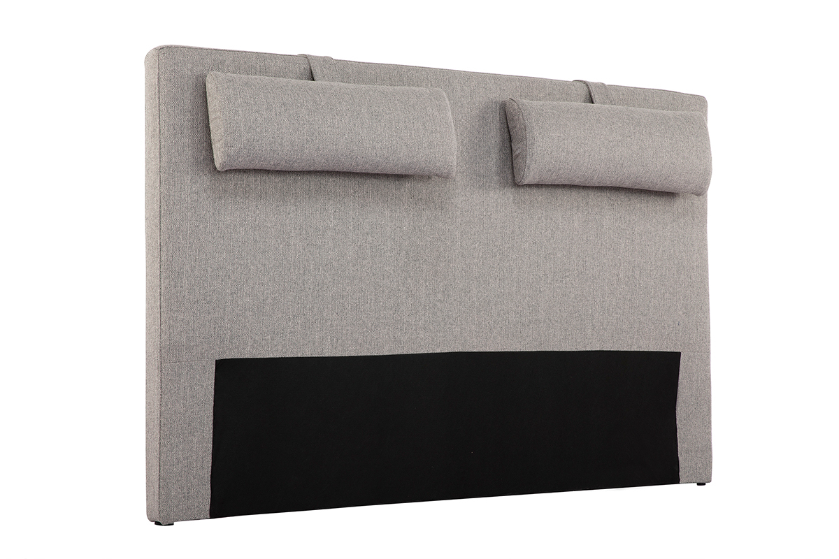 Tte de lit en tissu gris clair L170 cm LORRY