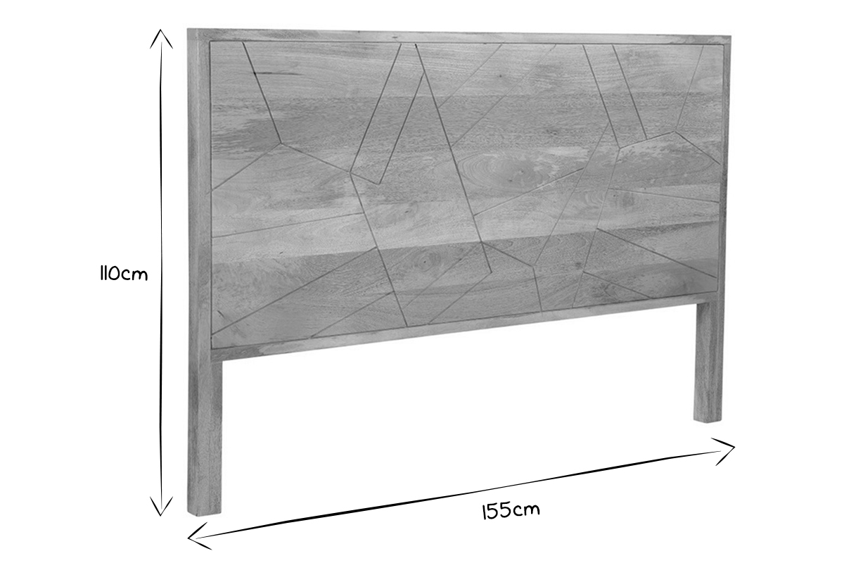 Tte de lit grave en bois manguier massif L165 cm LINIUM